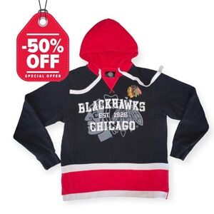 NHL Chicago Blackhawks Hoodie  Red Black GIII by Carl Banks Medium
